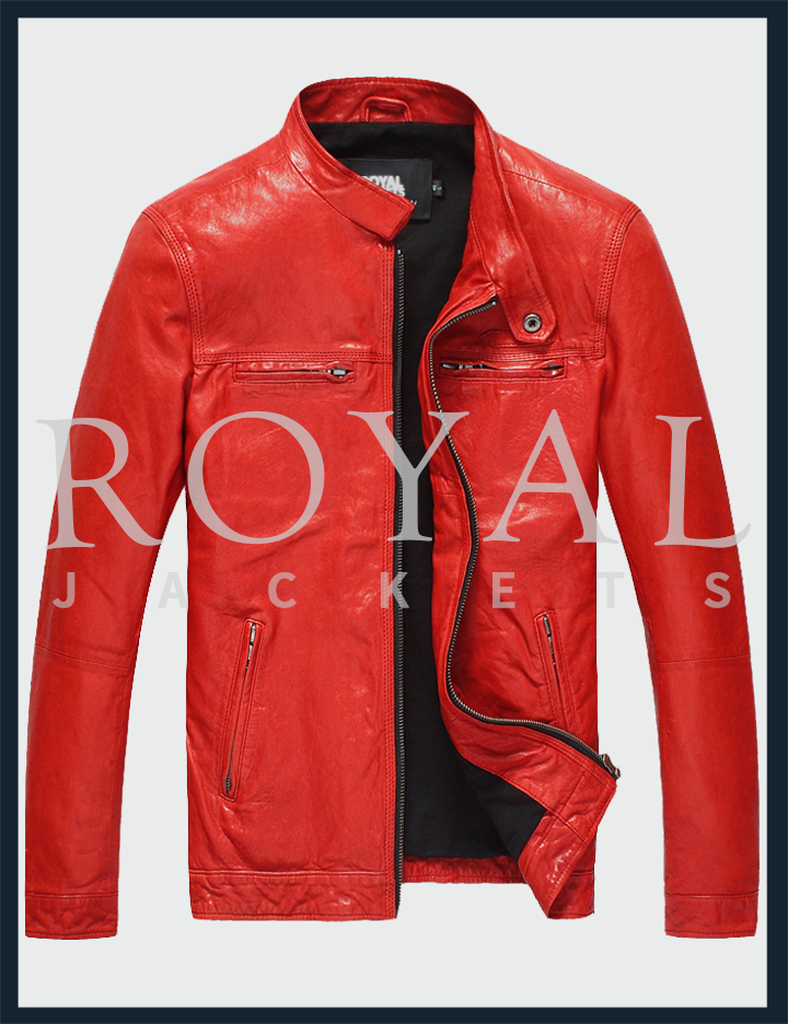 Red Leather Jacket For Men -