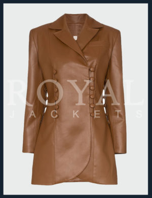 Brown leather coat for women - Royal Jackets