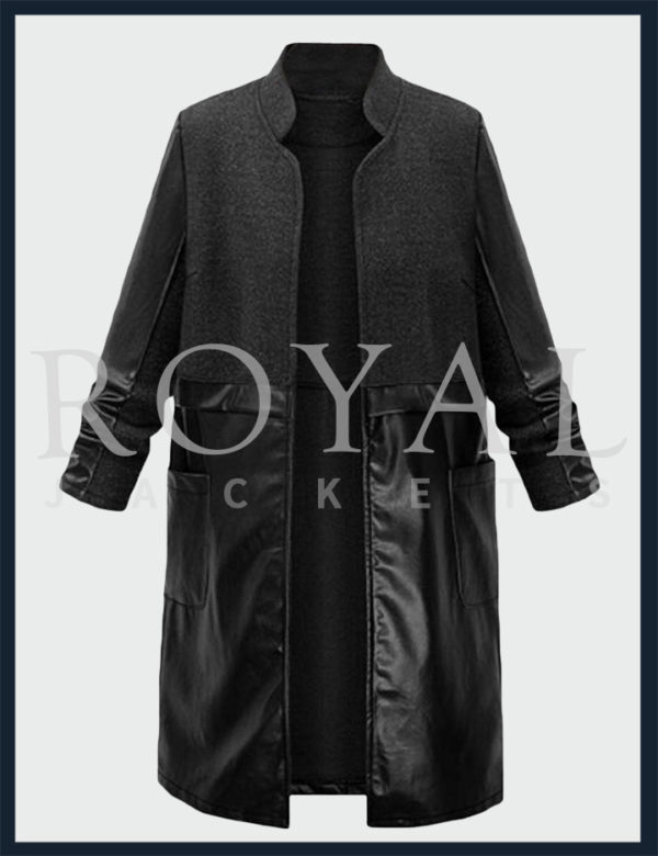 Womens Casual Sleeves Trench Coat Jacket