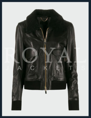 Fur Collar leather jacket for women - Royal Jackets