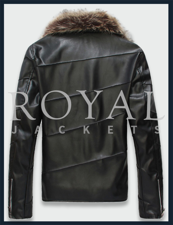 Faux Fur Leather Jacket For Men Royal Leather Faux Fur Jacket For Men