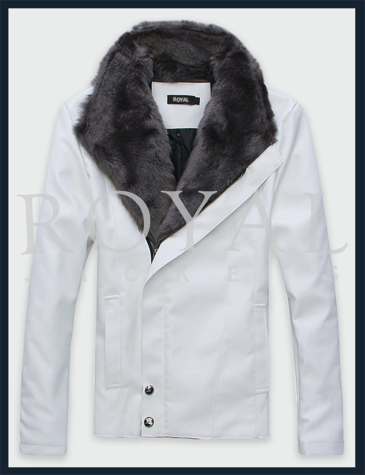 White faux leather jacket