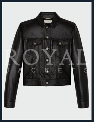 Short Double Pocket leather jacket for women - Royal Jackets