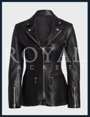 Slimfit Biker Leather coat for women - Royal Jackets