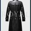 Mens Winter Leather Long Jacket Trench Coat
