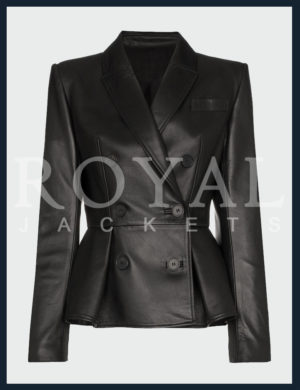 stylish Double Breast leather Jacket for women - Royal Jackets