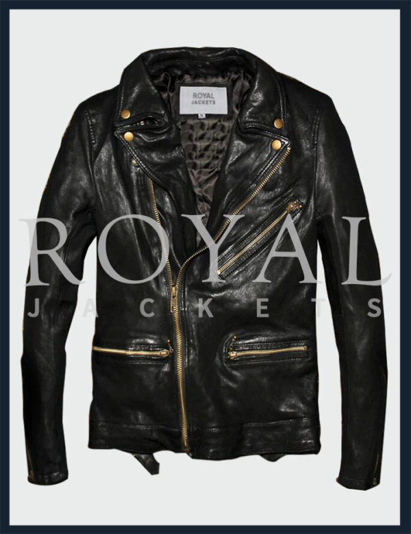 Black vintage Leather Jacket For Men