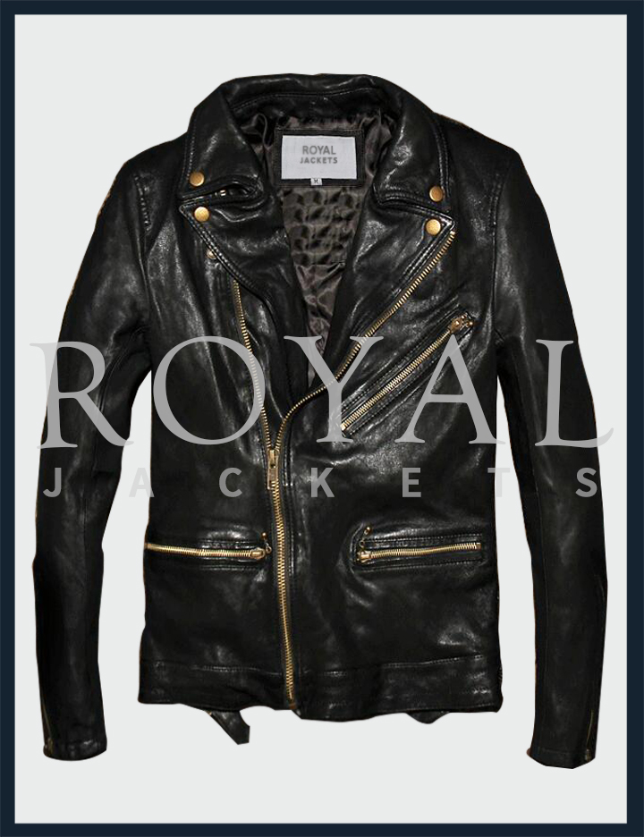 Tonywack Men's Vintage Leather Jacket Black