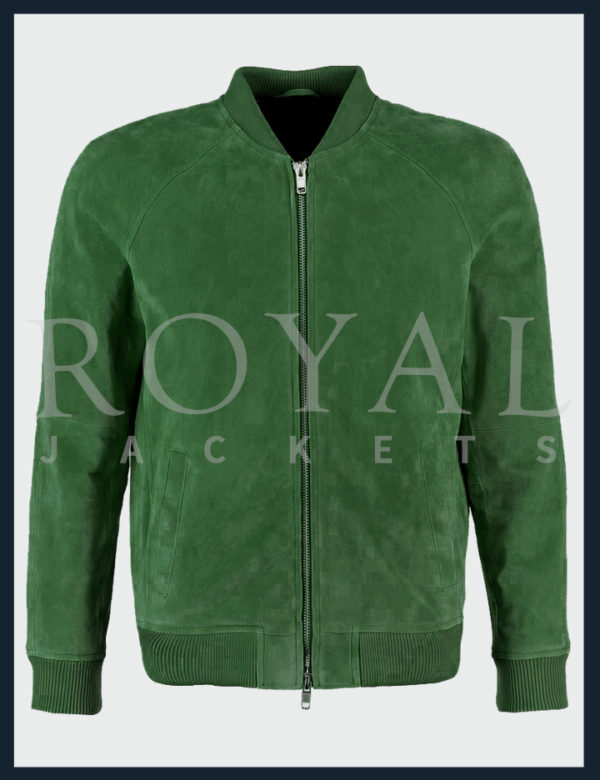 Green Mole Suede - sheepskin Leather Jacket