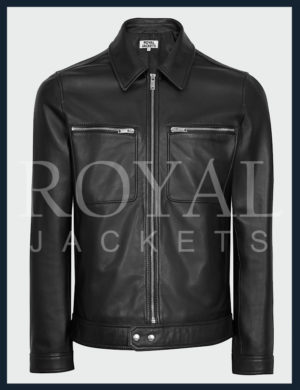 reiss red leather jacket